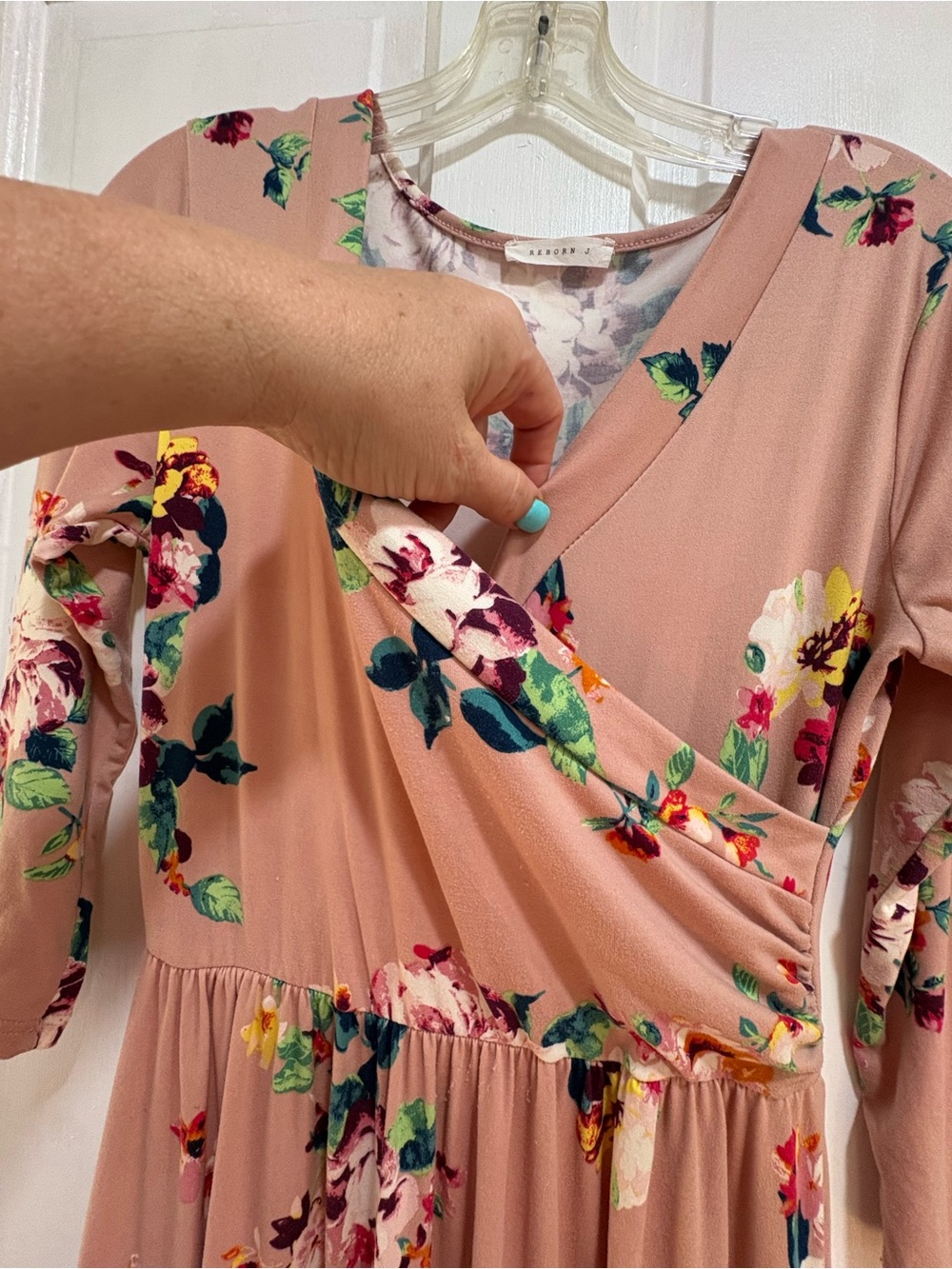 Reborn J Dusty Rose Floral Wrap Maxi Dress - Picture 3 of 6